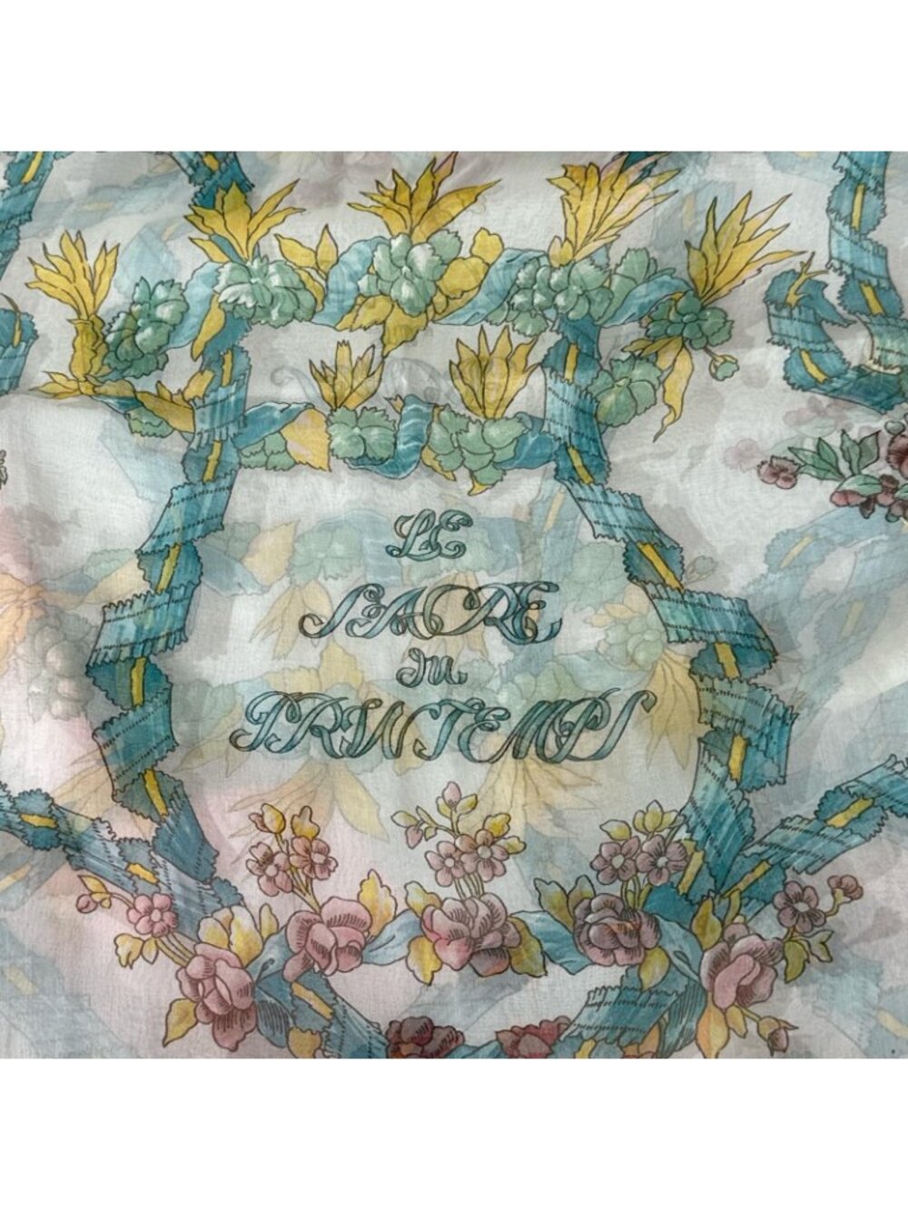 Hermes Chiffon Long Scarf Spring Festival Silk Pink - Picture 3 of 4